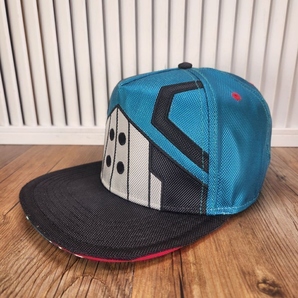 My Hero Acedemia Hat Cap Snapback Teal Black Manga Men Anime Superhero Izuku Pin